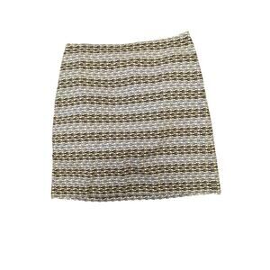 Talbots Classic Nautical Fish Cotton Spandex Skirt White Blue Black Size 10